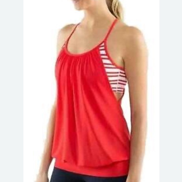 lululemon athletica Tops - Lululemon No Limits Tank too Love Red / Twin Stripe‎ Love Red Sz 4